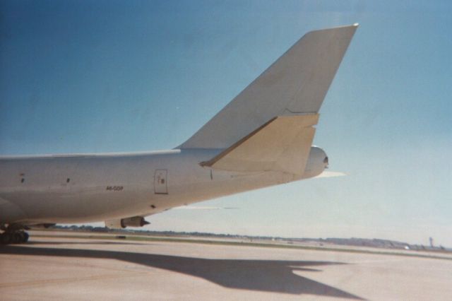 Boeing 747-200 (A6-GDP) - From the Dubai Royal AIr Wing, in Louisville for a horse charter this aircraft was used exclusively for transporting the horses for the Sultan of Dubai.