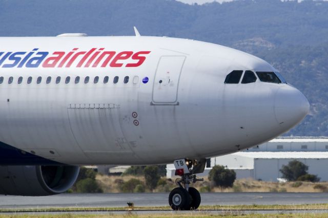 Airbus A330-300 (9M-MTB) - On taxi-way heading for take off on runway 05, for flight home to Kuala Lumpur, Malaysia. Friday 19th April 2013.