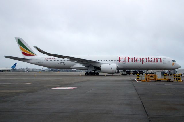 Airbus A350-1000 (ET-BAX) - Parked on Stand 255 on 12-Dec-24 prior to operating flight ETH701 to HAAB on its first visit to EGLL.
