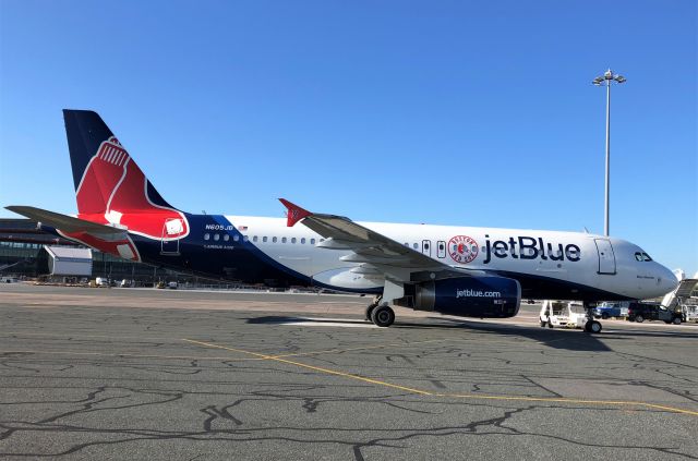 Airbus A320 (N605JB) - Let's Go Red Sox !