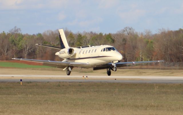 Cessna Citation Excel/XLS (N202RL) - A Cessna Citation 560 Excel just after main gear touchdown on Runway 18 at Pryor Field Regional Airport, Decatur, AL - January 20, 2017. 