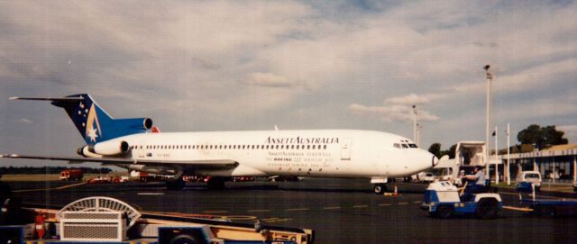 VH-ANB — - Ansett Australia farewells the Boeing B727.br /Must have been the last flight for the B727 into Hobart as fire trucks gave it a water salute on arrival.