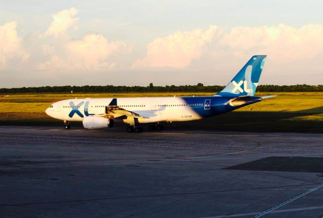 Airbus A330-200 (C-GTSR) - XL AIRWAYS FRANCE A332 READY TO TAXY TO THE RUNWAY 17 BEFORE THE TAKEOFF AT MDSD!