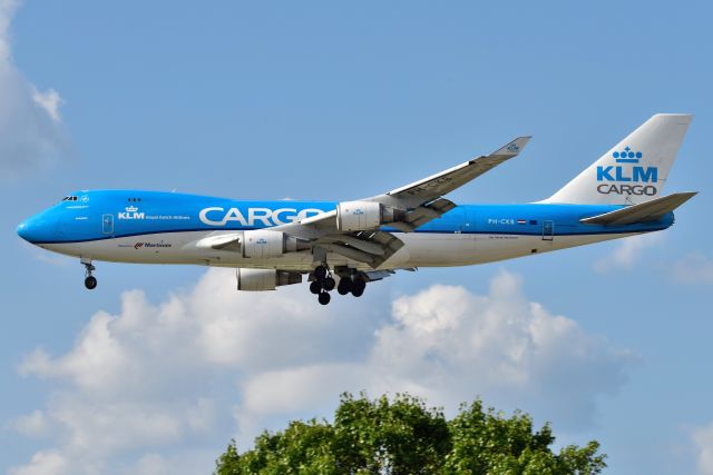 Boeing 747-400 (PH-CKB) - Actually, operated by Martinair Cargo. 28-C 07-18-22. I still miss seeing KLM's fleet of 747's though. The 747 had a great run. Truly an Iconic aircraft and airline.