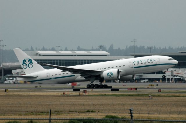 Boeing 777-200 (P4-XTL) - Crystal Luxury Air Vancouver Canucks charter to China.9.17.2017