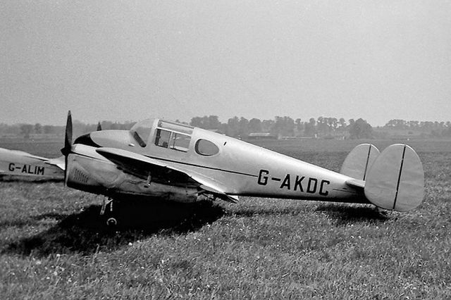 G-AKDC — - Miles Gemini with DeHavilland Gypsy Major engines - winner of the 1949 King's Cup air race in Great Britain (first after WWII). Pilot Nat Somers