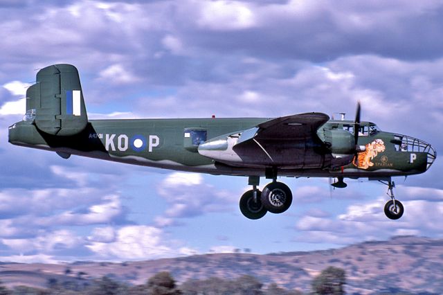 VH-XXV — - NORTH AMERICAN B-25J MITCHELL - REG VH-XXV / A47-31/KO-P (CN 108-47545) - MANGALORE AIRPORT VIC. AUSTRALIA - YMNG (7/4/1985)