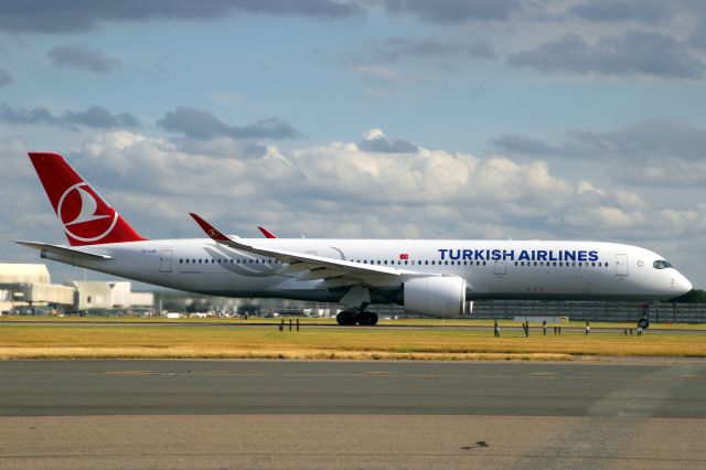 Airbus A350-900 (TC-LGR) - Departing rwy 27L on 10-Jul-24 operating flight THY1986 to LTFM.