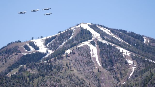 Fairchild-Republic Thunderbolt 2 — -  Fairchild Republic A-10 Thunderbolt II doing a fly by on Memorial Day weekend/2024 in Sun Valley Idaho with Baldy Ski Hill in the background