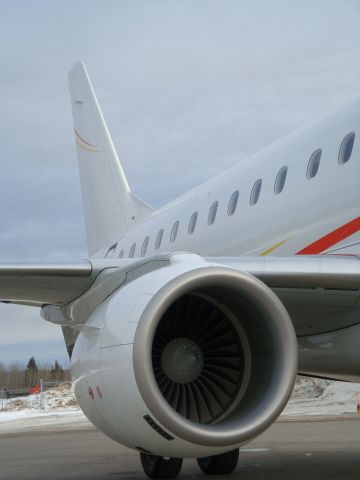 Embraer 170/175 (C-GSCL) - Closeup on the Embraer 175 from Shell Canada which transports workers from across Canada to the Oilsands near Fort McMurray.