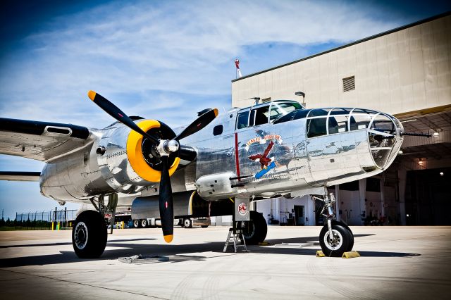 — — - B-25 Bomber Gerald R Ford Airport in Grand Rapids,MI