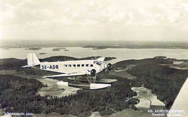 JUNKERS Ju-52/3m (SE-ADR) - scanned from postcard