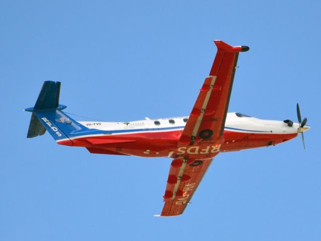 VH-FVD — - Getting airborne off runway 23 and heading off on another mercy flight. Saturday, 24th March 2012.