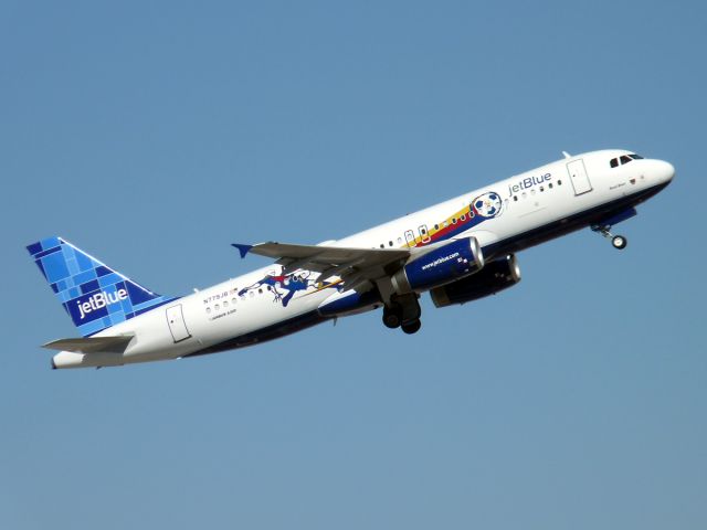 Airbus A320 (N779JB) - Real Blue departing from PHXs 07L