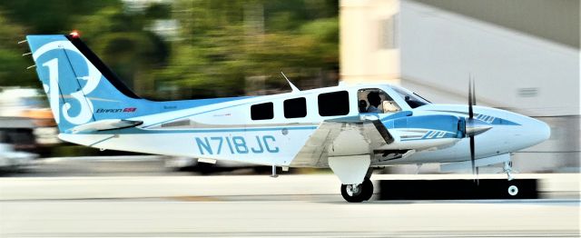 N718JC — - Textron Aviation's Beech Baron B58 departing R10R at FLL on May 5, 2023, in its eye catching paint scheme!