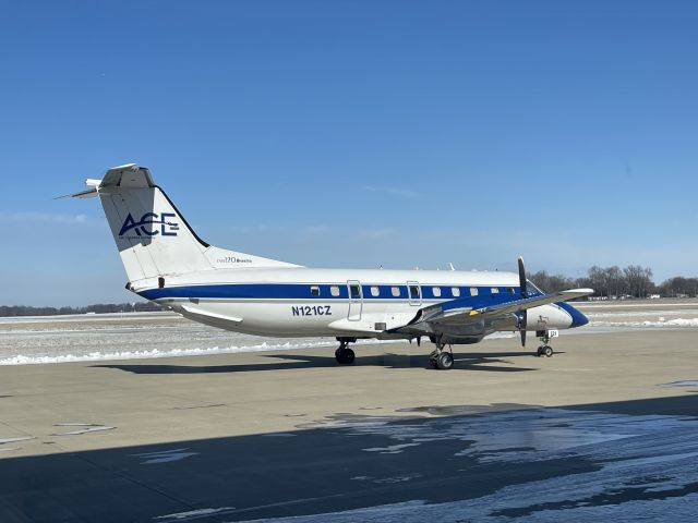 Embraer EMB-120 Brasilia (N121CZ) - Aircraft Parked on ramp at Porter County Regional Airport