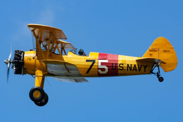 Boeing PT-17 Kaydet (N1640M) - Mr. Steve Stas with his beautiful 1943 Boeing Stearman at the 2019 Greatest Show on Turf in Geneseo, NY