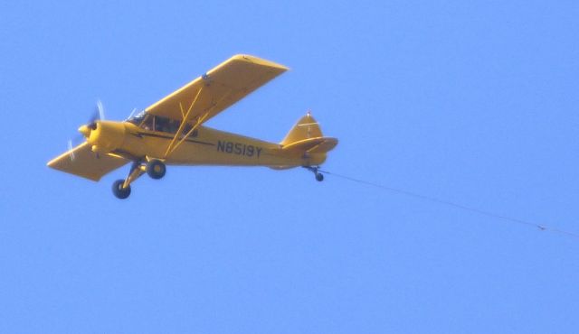Piper L-21 Super Cub (N8519Y) - Shown here in November of 2016 is a Piper Comanche Tow plane making a pass. On this day towing a banner begging the question..........br /.............. Elizabeth will you marry me?