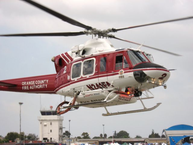 Bell 412 (N241FA) - Orange County Fire Authority Fire 2 landing at Fullerton