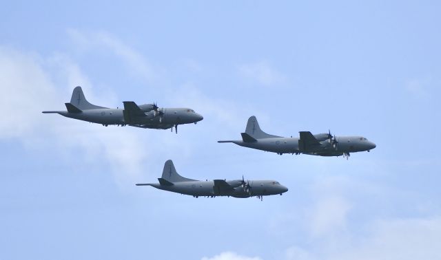 Lockheed P-3 Orion (ANZ4201) - Close formation flypast of the final three P-3K2 Orions to be retired on 24 January 2023. NZ4201, NZ4202, and NZ4205. After over 55 years of service, the Orion fleet is being replaced with P-8A Poseidons. Fittingly, they conducted a successful search and rescue mission at Kiribati (Pacific Equator region) in the week prior to retirement.