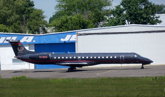 Embraer ERJ-145 (N138DE) - Making a Pit stop is this 2007 Embraer ERJ-145. On the tail is the emblem and signature of Nascar Champion Dale Earnhart Jr. in the Spring of 2019..........."88" will always rule the track and tarmac!  