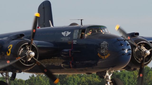 North American TB-25 Mitchell (N9643C) - Commemorative Air Force's B25 name "Devil Dog" with an all-female flight crew.  Camp V Airshow, Tyler, Texas, July 1, 2022