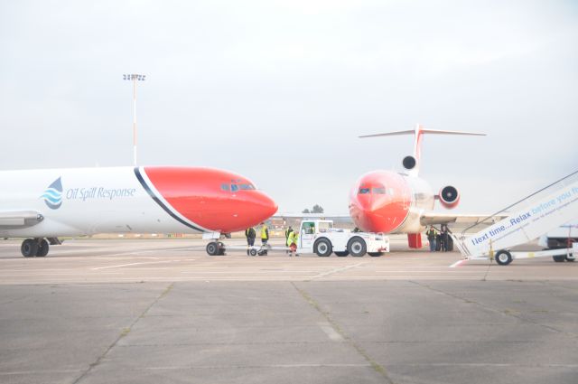 G-OSRA — - TWO Boeing 727s that "LIVE " at Robin Hood Airport, they are Configured as "OIL SPILL RESPONSE" Aircraft, it was not possible at this time to see the Registered Number of the aircraft facing, but Ill get it over the next couple of days....