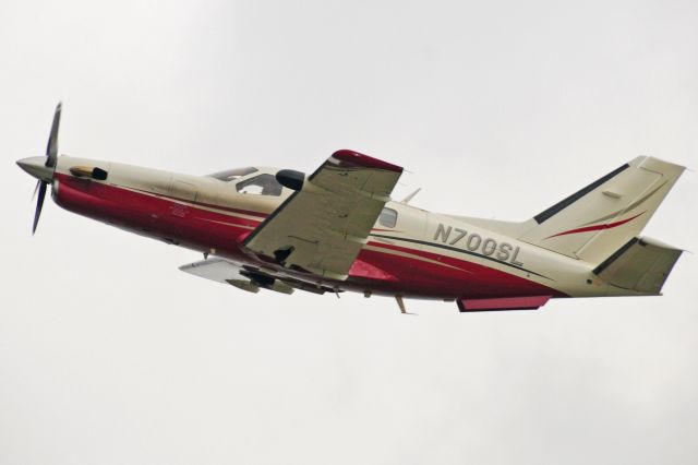 Socata TBM-700 (N700SL) - Departing runway three-zero, Merced Regional Airport.