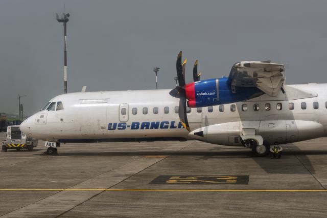 Aerospatiale ATR-72-600 (S2-AKG) - 14th Oct., 2020: Parked on the ramp at Dhaka's Zia International Airport. She is one of 5 ATR-72-600 aircraft operated by the US-Bangla. (See http://www.planexplorer.net/Xploregallery/displayimage.php?pid=1711 )