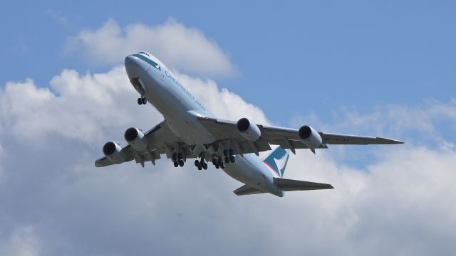 BOEING 747-8 (B-LJI) - CPA3335 climbs from runway 34L on 8/30/12 for its delivery flight to CYVR. (LN:1460 c/n 39247).