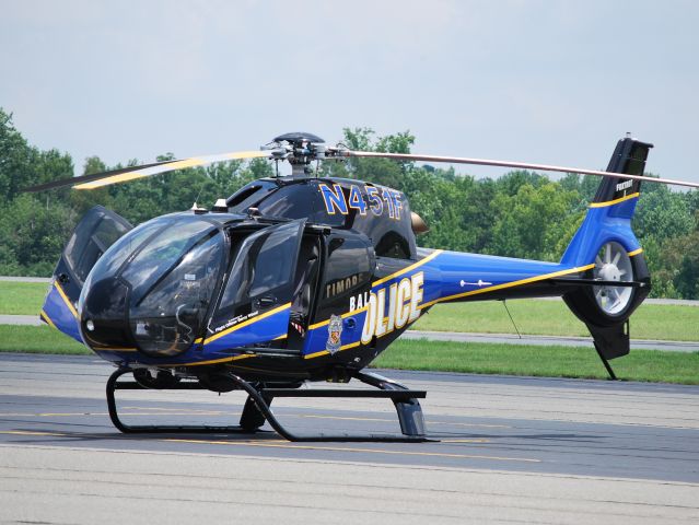 Eurocopter EC-120 Colibri (N451F) - BALTIMORE POLICE DEPARTMENT ("Foxtrot One") is a brand new helicopter dedicated in the memory of Flight Officer Barry Wood at KJQF. - 7/20/12