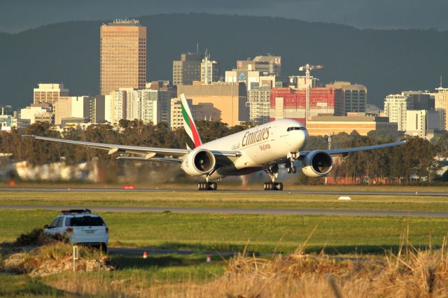 Boeing 777-200 (A6-EFL) - Emirates Cargo B777F1H A6-EFL is seen rotating from YPAD with flight EK9424 bound for Manila on Tuesday September 20th 2016. 