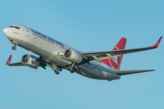 Boeing 737-700 (TC-JVY) - Left Off Runway 22L At the southern end