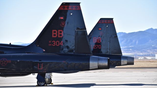 Northrop T-38 Talon (6413304) - Two Northrop T-38A "Talons" from the 1st Reconnaissance Squadron visiting Peterson AFB, Colorado