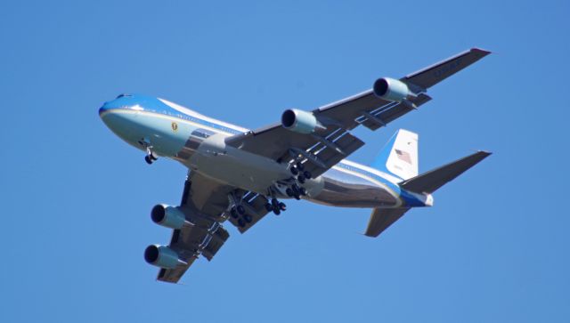 Boeing 747-200 (92-9000) - MAGNOLIA, DELAWARE, USA-MARCH 19, 2025: A United States Air Force jet, registration number 29000, is seen at approximately 1152 hours flying over Magnolia, DE, about five miles south of Dover Air Force Base, shortly after taking off. This plane, which has the Presidential Seal on it, is often used as Air Force One when the President is on board. Today it could be seen, for about 90 minutes or so, practicing takeoffs and landings at nearby Dover Air Force Base.