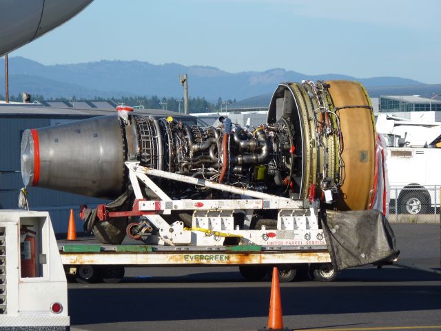 BOEING 767-300 (N334UP) - Engine to replace the one that eat a big bird.