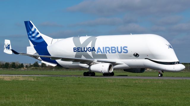 AIRBUS A-330-700 Beluga XL (F-GXLJ) - Beluga XL N°4 taxiing on runway 07 after landing