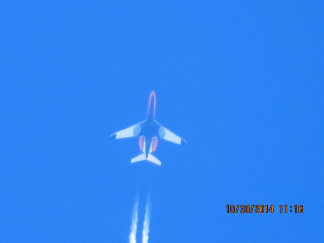 Gulfstream Aerospace Gulfstream V (N1972N) - Nike Air Gulfstream 5 from Miami Florida over Baxter Springs Kansas (78KS) at 47,000 feet.