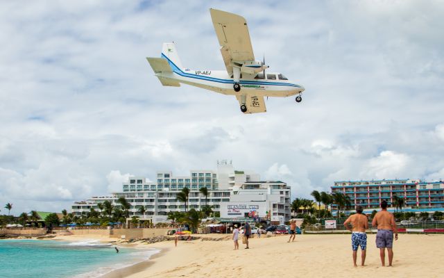 VP-AEJ — - Low approach over Maho Beach, St. Maarten