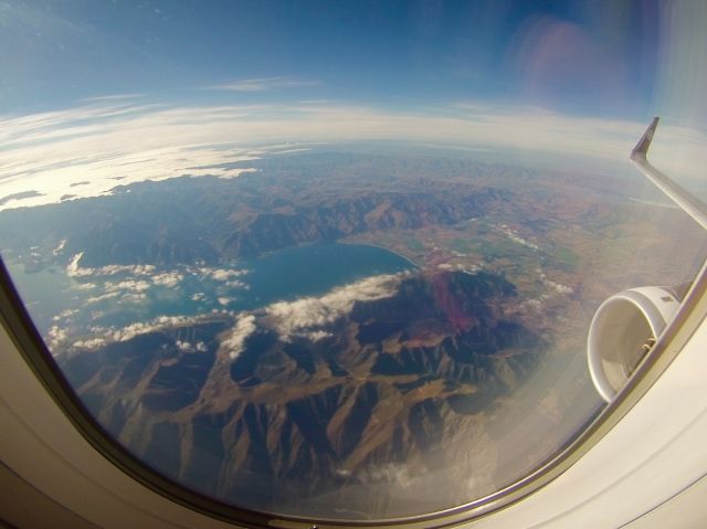 — — - Passing Lake Hawea, New Zealand