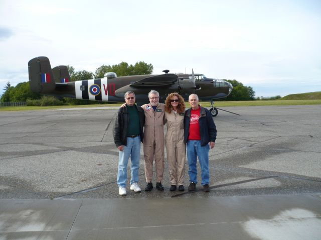 North American TB-25 Mitchell (N88972) - B-25D Mitchell "Grumpy" at Historic Flight Foundation, Paine Field, Everett, WA after returning from a mission on 5/26/10. 2 B-25 Grumpy supporters, Mitchell Members, were able to ride along.  What a thrill!