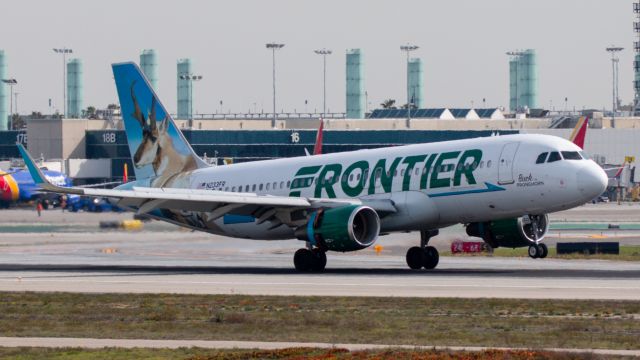 Airbus A320 (N233FR) - Buck the Pronghorn.