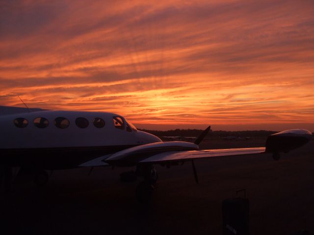 Cessna Chancellor (N17AM) - Sitting on the ground at Stafford Regional under a perfect sky.