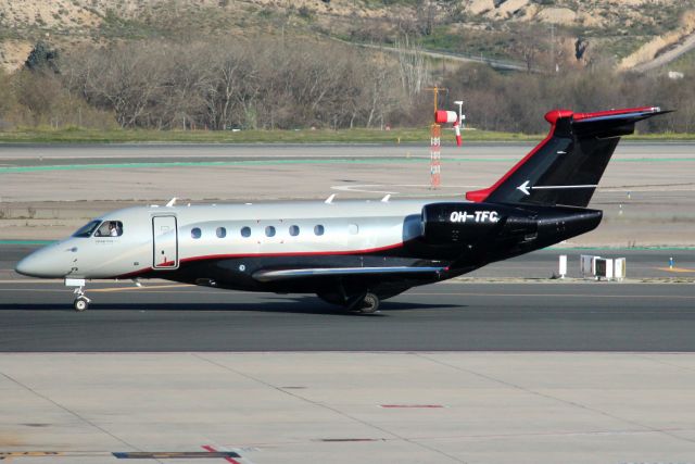 Embraer Legacy 550 (OH-TFC) - Scanwings Praetor 600 taxiing to depart rwy 36R on 5-Mar-24 heading for EFHK as ABF9.