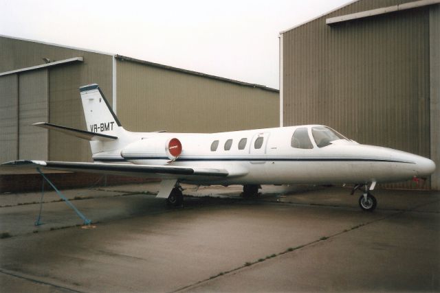 Cessna 500 Citation 1 (VR-BMT) - Seen here in Nov-91.br /br /Reverted to N50602 in Apr-92,br /then reregistered VR-BMO in Jun-92,br /then VP-CHH 11-Jul-97,br /then N31LW 28-Oct-04.