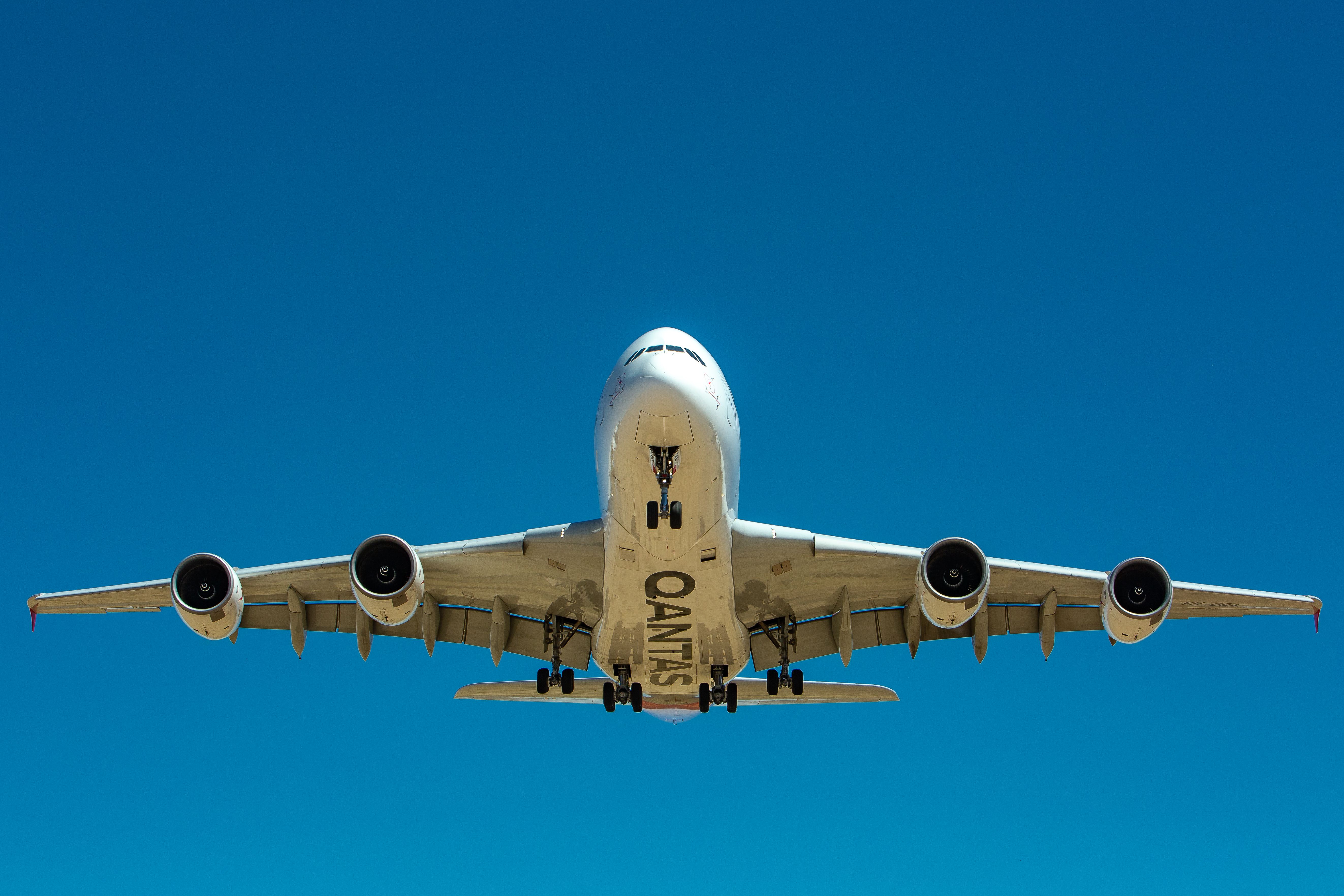 Airbus A380-800 (VH-OQA) - Thanks to USN for helping me set up this shot. A 13 hour and 9 minute flight from Sydney to Victorville on July 10th at 10:57 AM. Qantas is supposed to send all 11 A380s to VCV. 