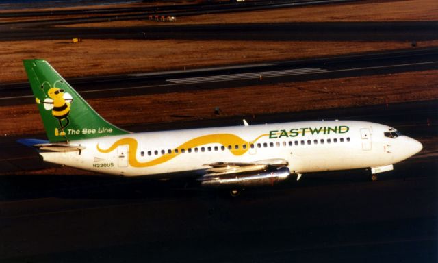 Boeing 737-200 (N220US) - From the late 1990s I believe this Aircraft was the first delivered to Eastwind in 1996.