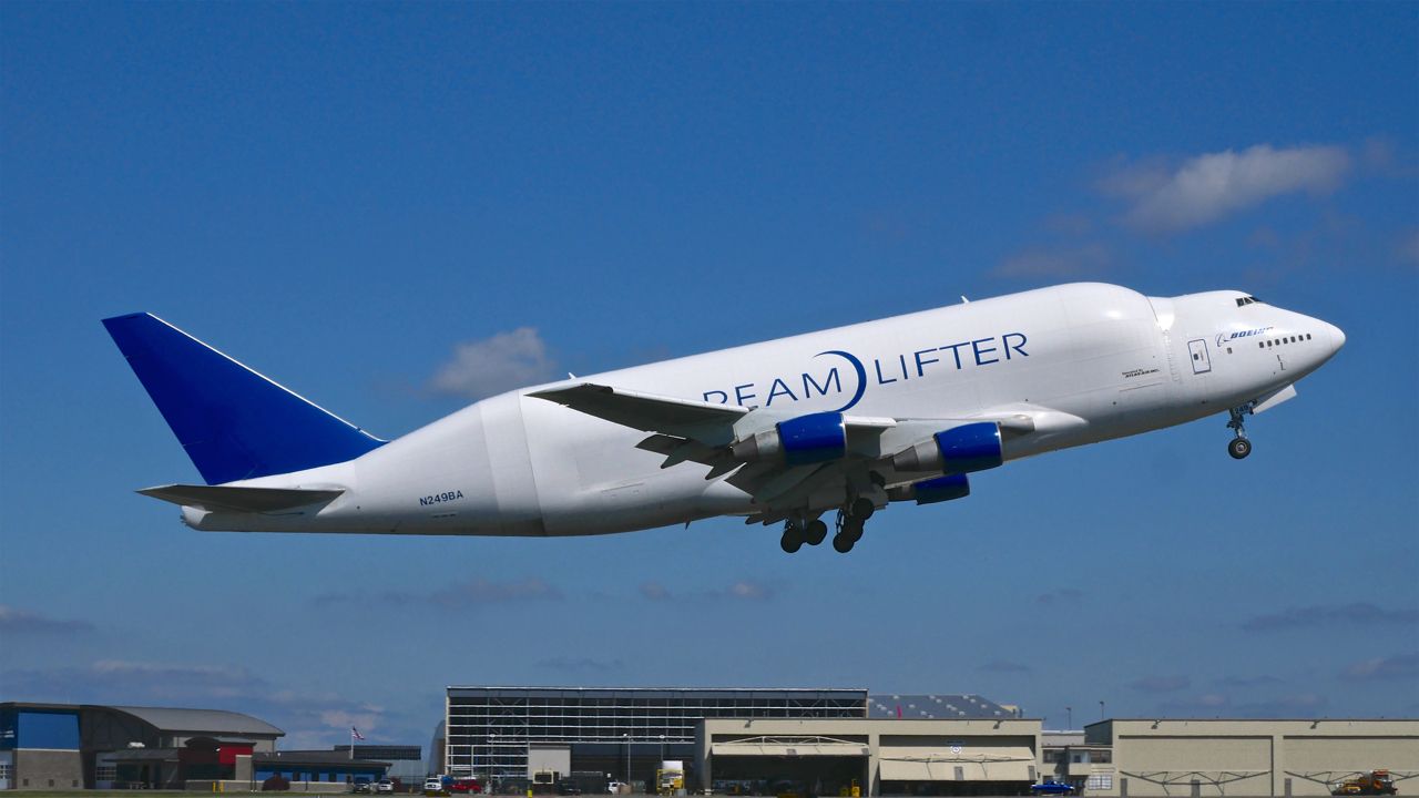 Boeing Dreamlifter (N249BA) - GTI4532 on rotation from Rwy 16R to begin a flight to KCHS on 5.7.18. (ln 766 / cn 24309).