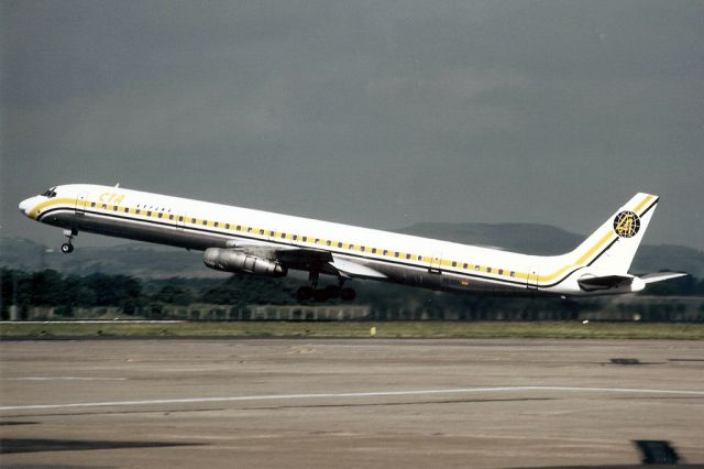 McDonnell Douglas DC-8-60 (EC-DZA) - Low-quality scan. Short-lived airline.