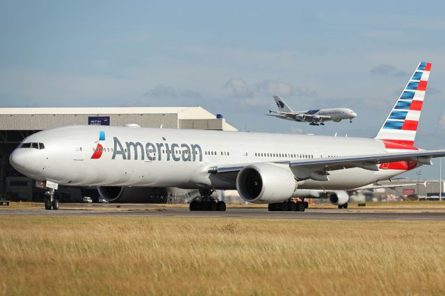 Boeing 777-200 — - Lining up on runway 027R at LHR.